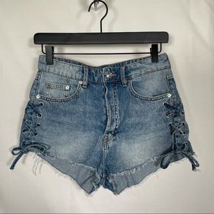 H&M Divided High-rise Jean Shorts With Bow